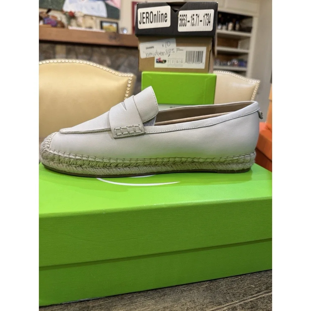 Sam Edelman Kai espadrille loafers Ivory Leather suede finish Size 10
